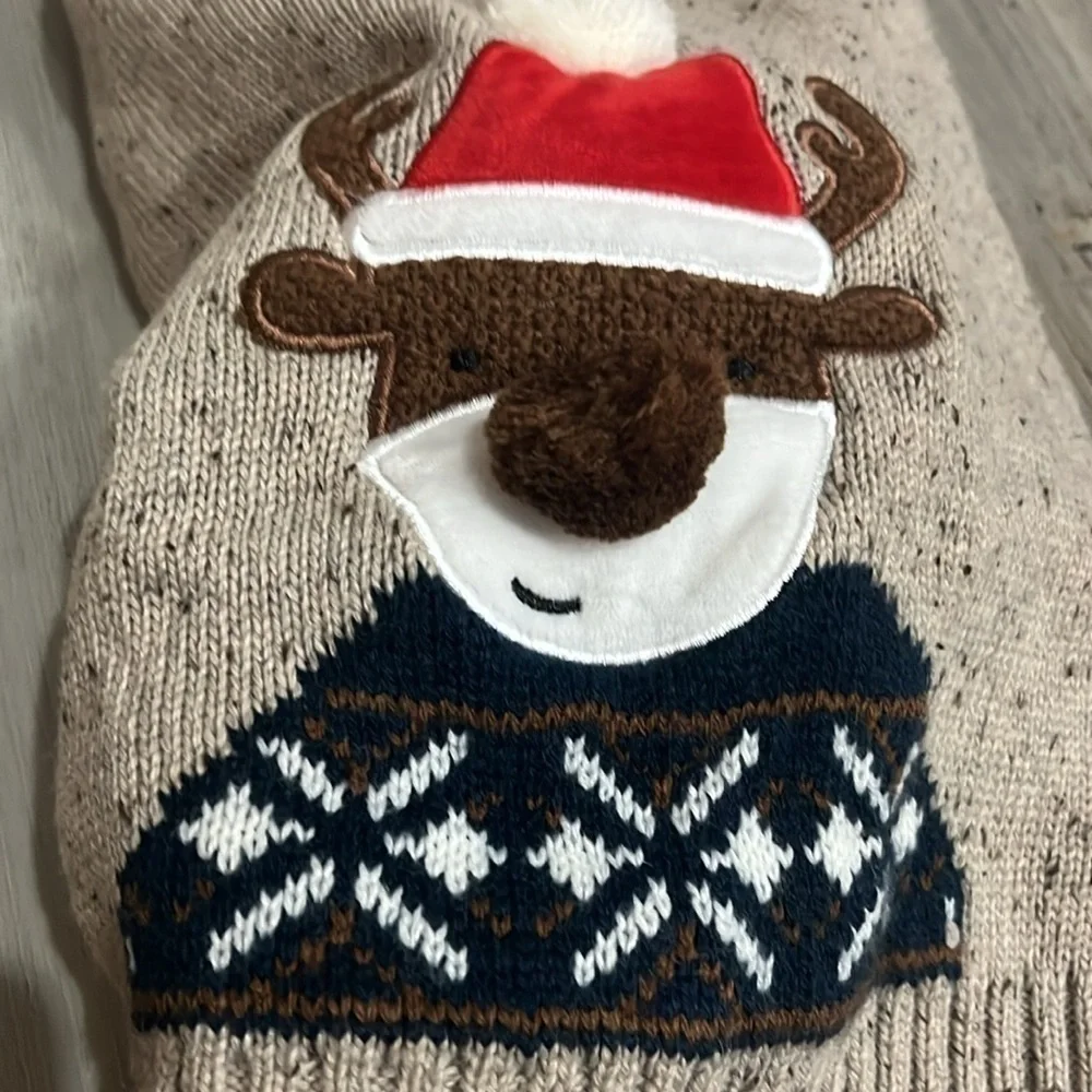 Frisco Brown Mix, 3D Reindeer Dog/Puppy Xmas Sweater Acrylic Blend Size Medium